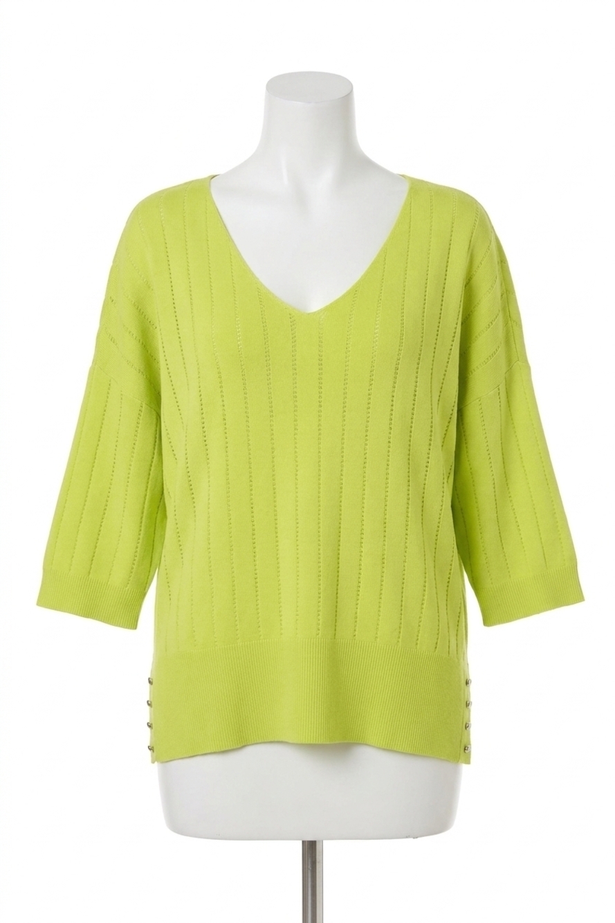 NEW JOSEPH RIBKOFF lydia three quarter sleeve top in lime